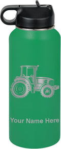 LaserGram Personalized Water Bottle Farm Tractor - Insulated 32oz
