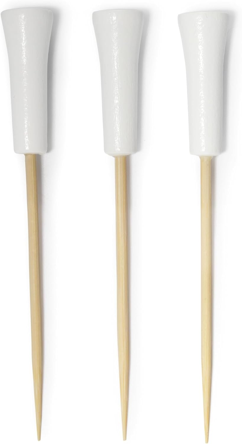 BambooMN 300pc White Bamboo Golf Tee Skewers - Decorate Like a Pro!