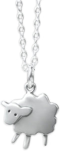 Sterling Silver Sheep Charm Necklace on Adjustable 16-20 in Chain