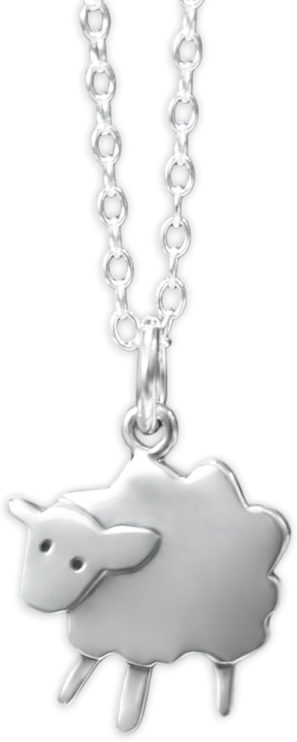 Mark Poulin Sterling Silver Sheep Charm Necklace with Adjustable Chain