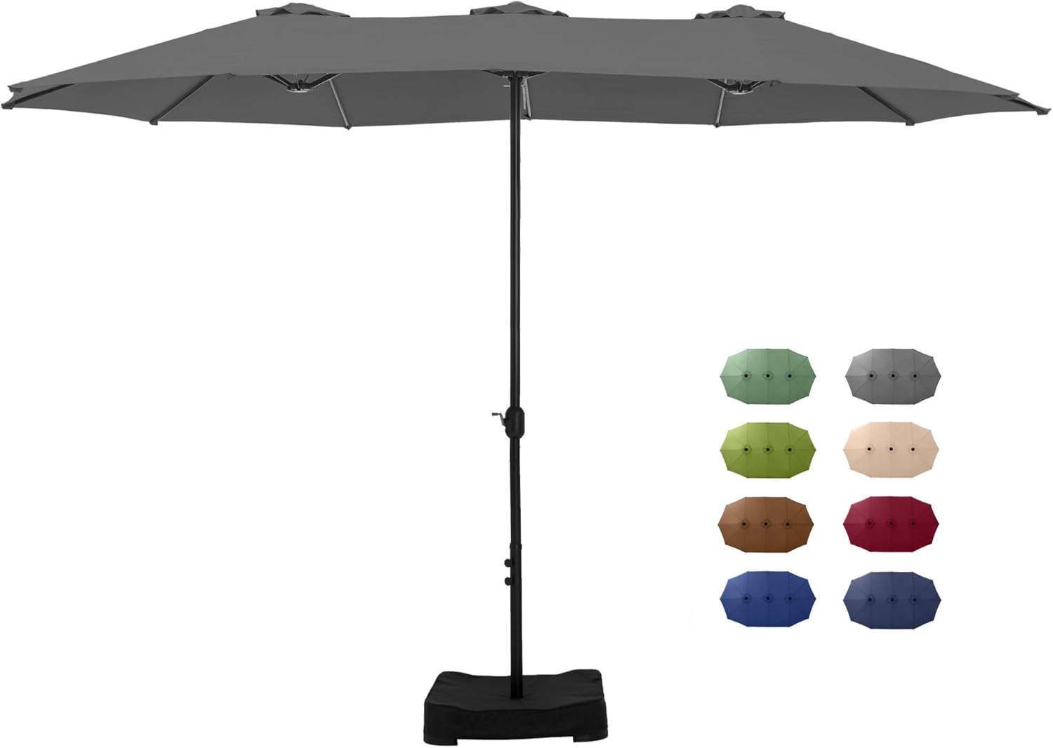 15 ft Rectangle Patio Umbrella with Base for Outdoor Spaces