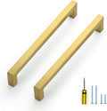 Ravinte 25 Pack Square Cabinet Pulls 7-1/2 in Brushed Brass - Modern