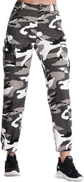 Camo Cargo Pants for Women - Elastic Waist Casual Joggers