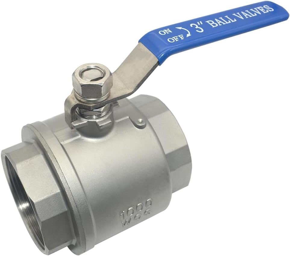 316 Stainless Steel Full Port Ball Valve with Blue Vinyl Handle