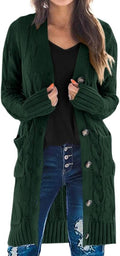 PRETTYGARDEN 2025 Women's Long Sleeve Cardigan with Cable Design