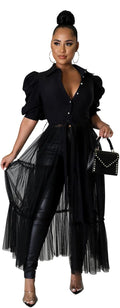 Ekaliy Women Sexy One-Shoulder Ruffle High Low Tunic Dress