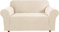 Stretch Loveseat Couch Cover 58-70 in - Soft Checked Jacquard