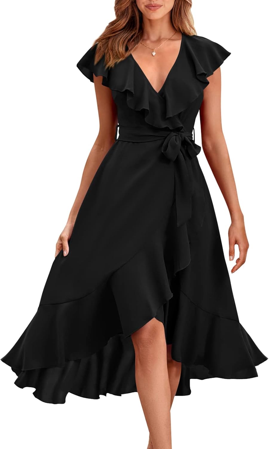 PRETTYGARDEN Women's 2025 Summer Cross Midi Dress for Every Occasion