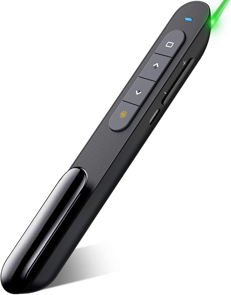 DinoFire Bluetooth Green Light USB Rechargeable Presentation Remote