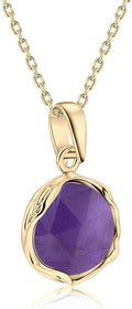 14K Gemstone Necklace Gold Plated - Timeless 18 in Pendant