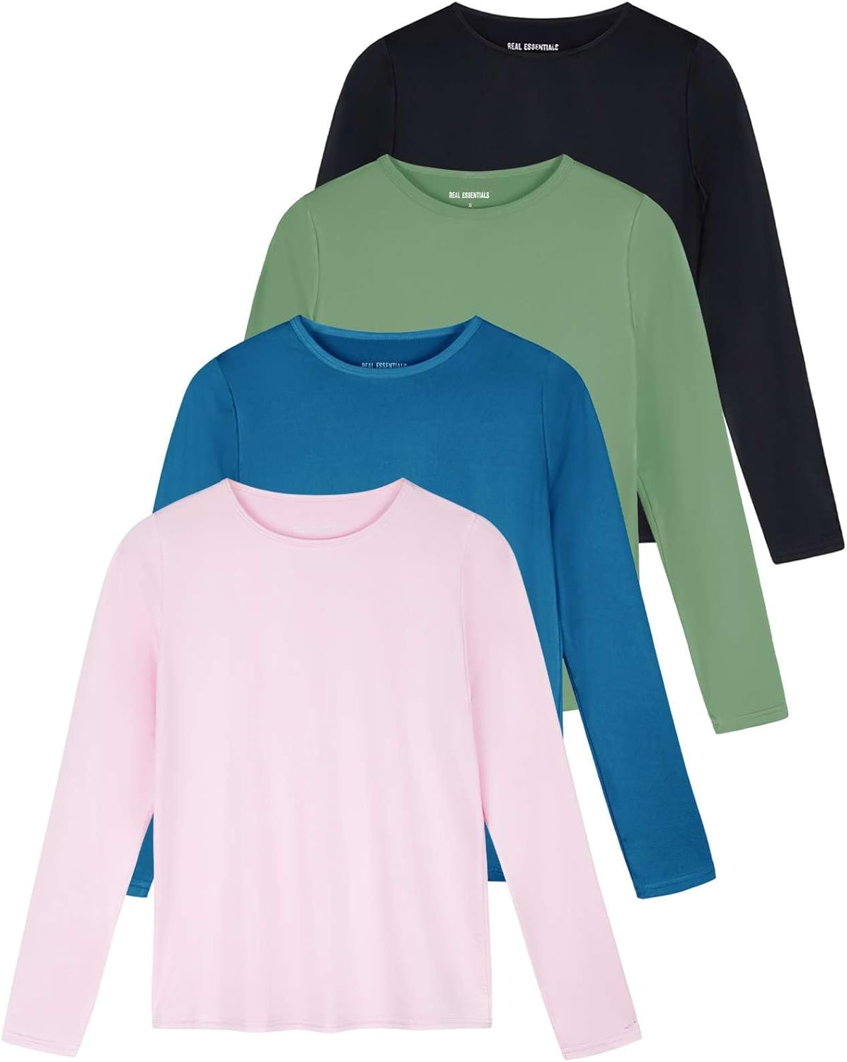 Real Essentials Women's UPF 50+ Quick Dry Long Sleeve Sun Shirts