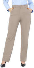Women's High Waisted Dress Pants - Straight Leg Office Trousers