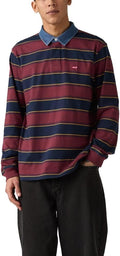 Mens Classic Long Sleeve Rugby Shirt - Heavyweight Two-Tone Knit