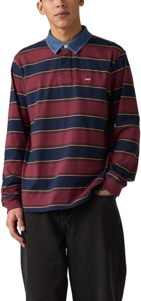 Levi's Mens Classic Long Sleeve Rugby Shirt for Stylish Comfort