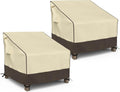 Patio Chair Covers Waterproof 2 Pack - Brown & Khaki Fit to 38 in