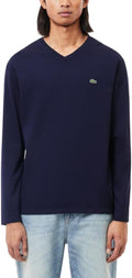 Long Sleeve V-neck T-shirt for Men - Soft Pima Jersey