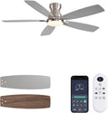 Ceiling Fans with Lights 52 in Low Profile Flush Mount - Quiet DC