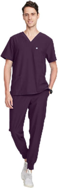 Louis Scrubs Set for Men Classic V-Neck Stretch Top & Jogger Pants Our