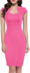 GRACE KARIN Women Cocktail Dress Cap Sleeve Vintage Pencil Dress