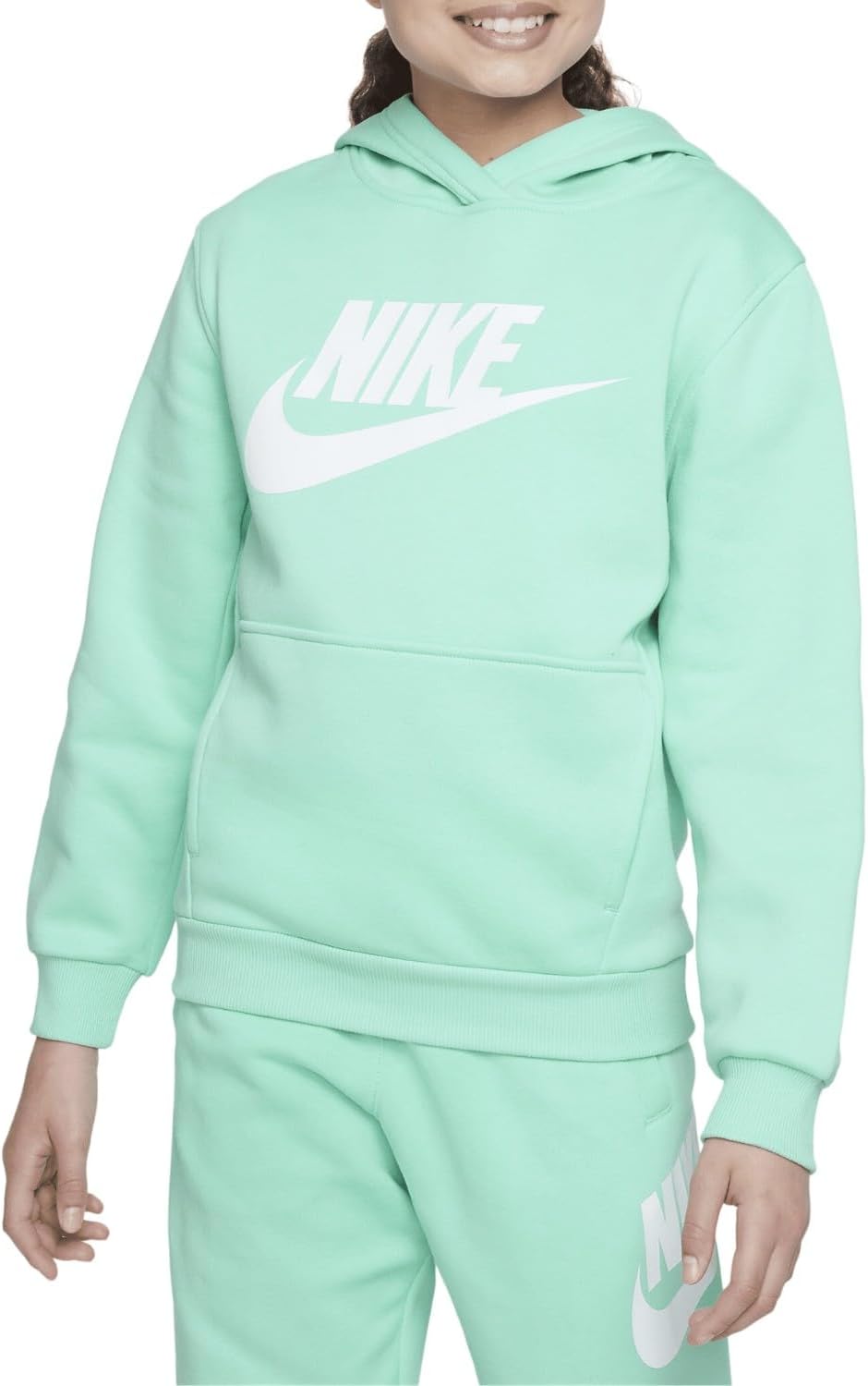 Nike Big Kids Sportswear Club Fleece Hoodie - Green Comfort