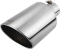 4 in to 8 in Exhaust Tip 15 in Long Bolt-On - Angled Cut