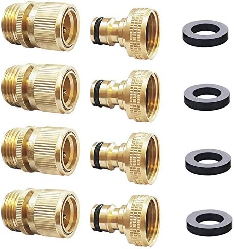 HQMPC Male Garden Hose Quick Connect Solid Brass Fittings