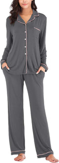 Aamikast Women's Pajama Sets Long Sleeve Button Down (Style GZLL)