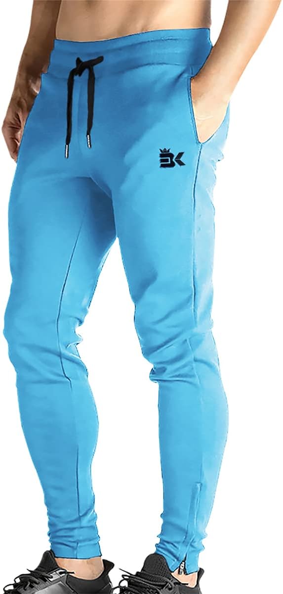 BROKIG Mens Zip Joggers Pants for Casual Gym and Workout