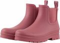 Short Rain Boots Women Wide Width Waterproof Chelsea Boots