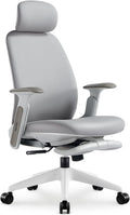 Designer Office Chair White - Napa Ergonomic Leather Seat