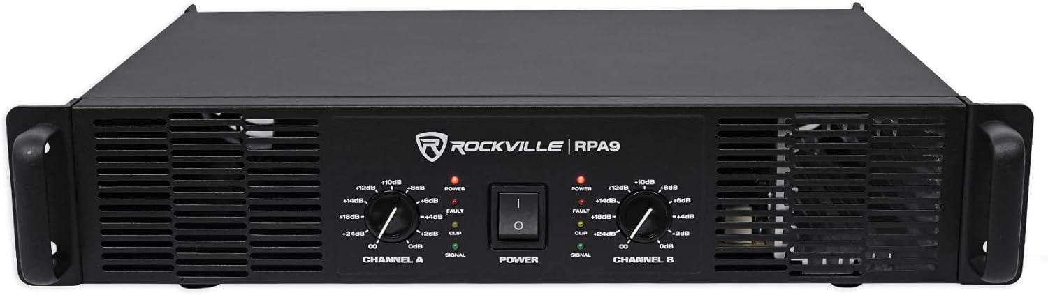 Rockville RPA9 Power Amplifier: High Output for DJs and Pro Audio