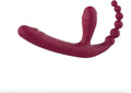 Vibrating Strapless Strap On Triple Anal G-spot Dildo - Remote