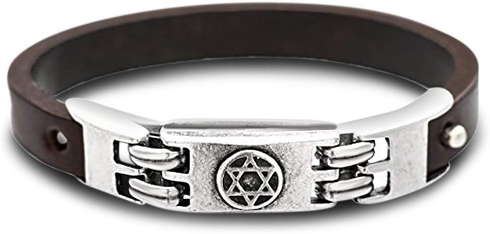 Handmade Adjustable Leather Religious Charm Bracelet for Faith