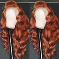 200% Density Orange Ginger Lace Front Wig 13x4 22in - Natural Body