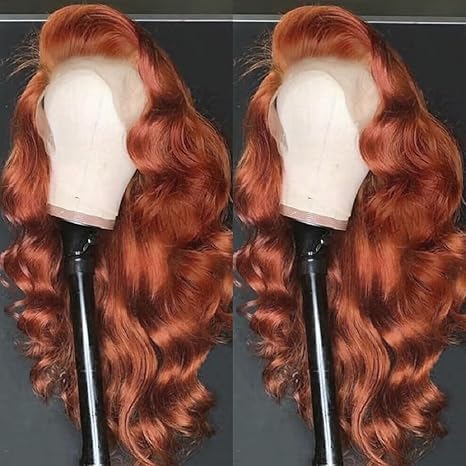 200% Density Orange Ginger Lace Front Wigs for Women 22 Inch