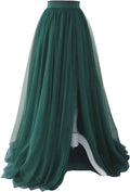 EllieHouse Adult Split Long Floor Tulle Skirt for Prom Events