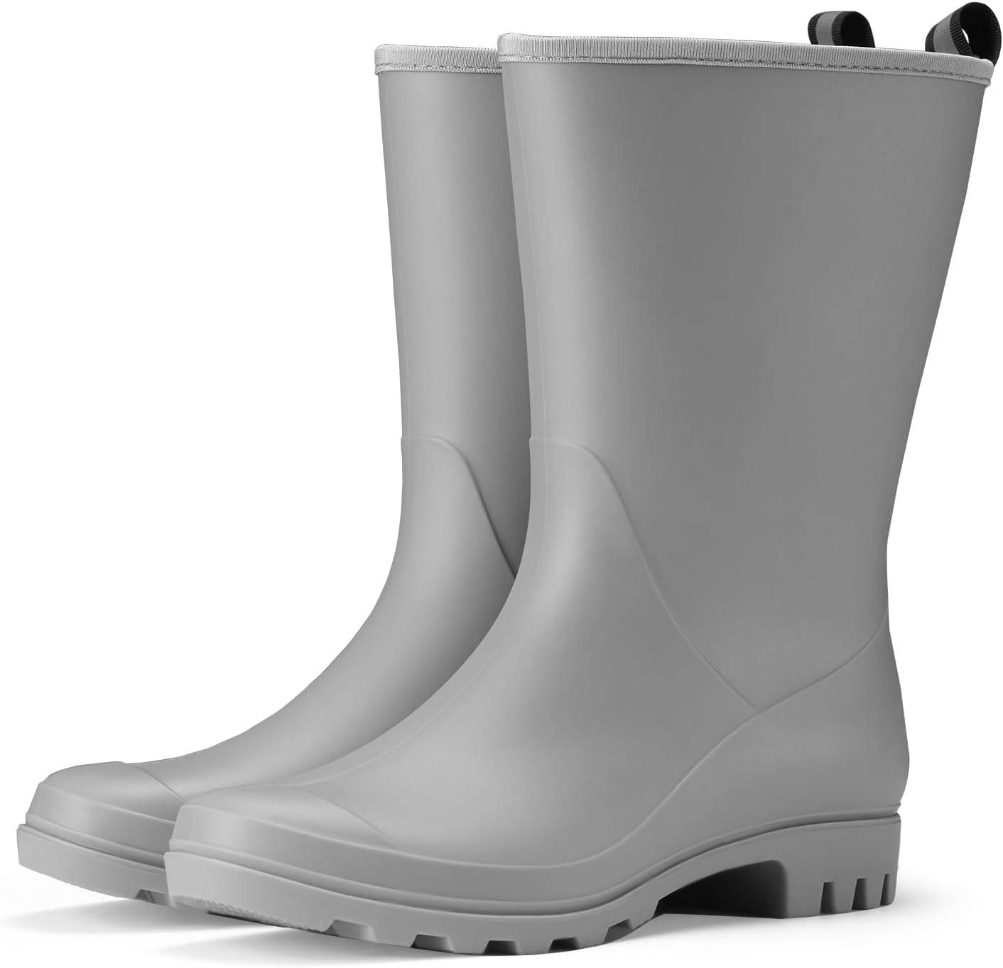 HISEA Women Rubber Boots Wide Calf Waterproof Mid Height Shoes
