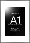 Homeforia A1 Black Picture Frame with Mat for Stunning Displays