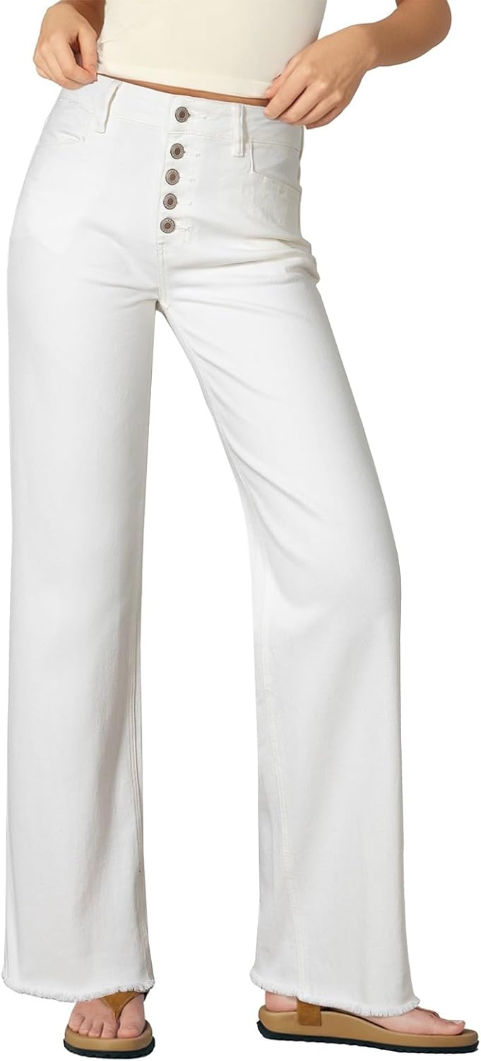 High Waisted Straight Leg Jeans for Women with Trendy Design