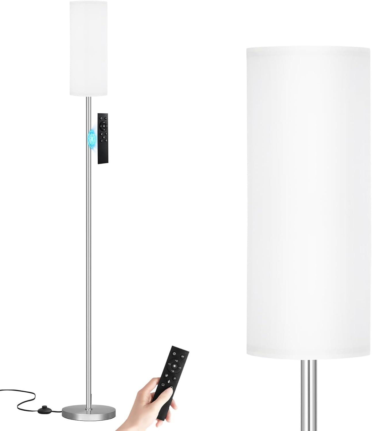 Stepless Dimmable 64ft' Floor Lamp with Remote Control for Home