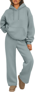 Trendy Queen Womens 2 Piece Oversized Sweatshirt Wide Leg Pants Set