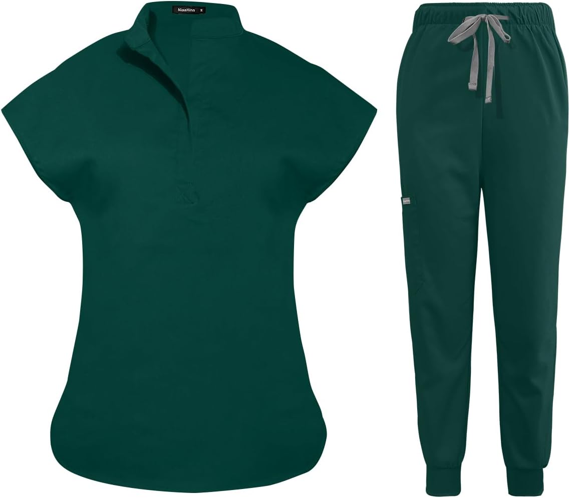 Niaahinn Scrubs Set for Women - Stylish Nurse Uniform Jogger Suit