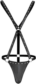 Male Power Mens Studded Black Body Harness Mankini (S/M) - Bold Wear