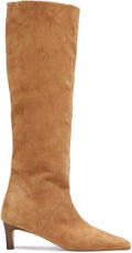Coutgo Womens Knee High Boots Kitten Heel Pointed Toe - Sleek Winter