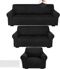 Peryiter 3 Pcs Slipcover Set for Couch - Form Fit Stretch Protection