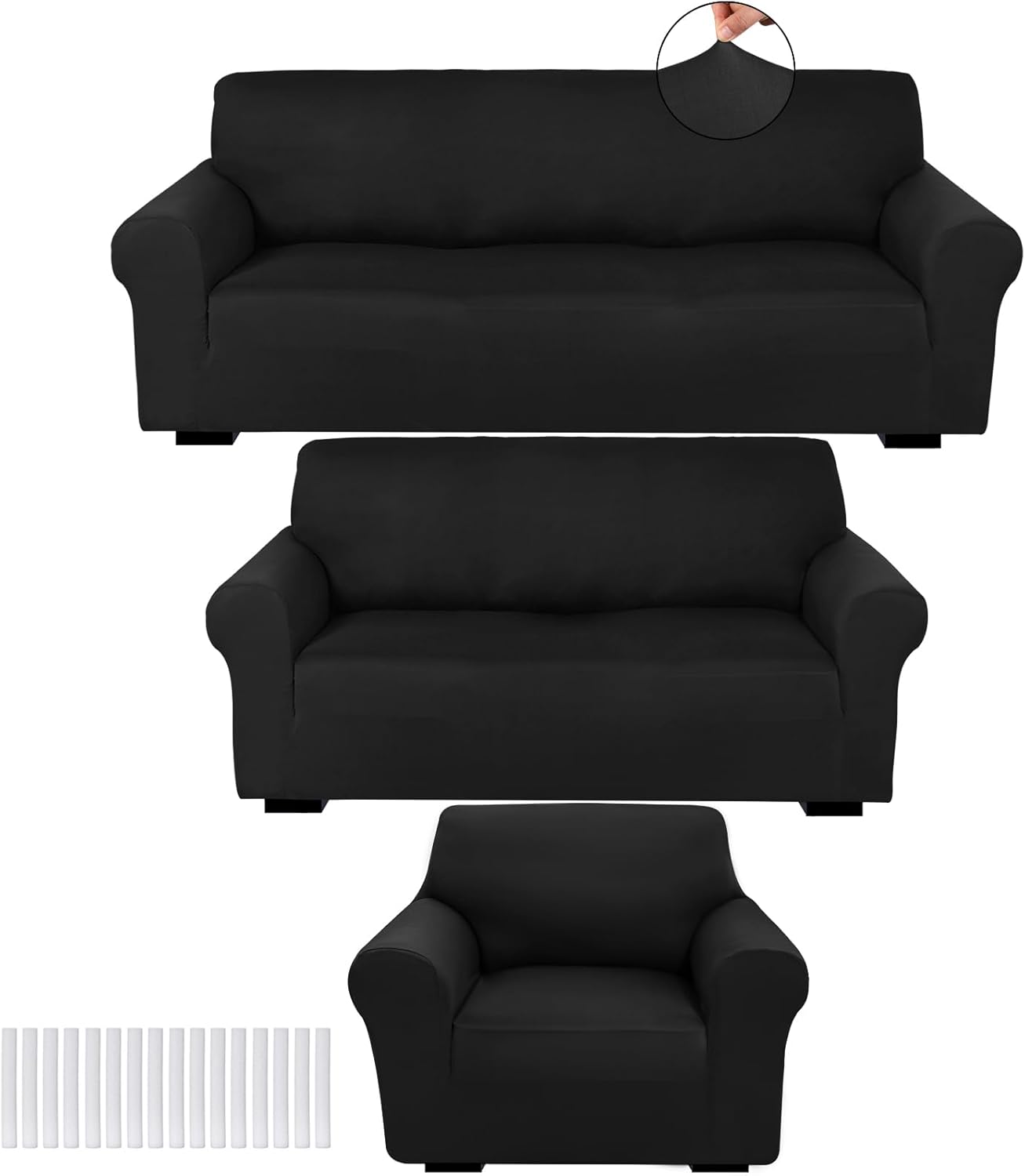 Peryiter 3 Pcs Slipcover Set for Couch Furniture Protection