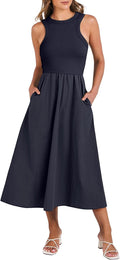 Summer Casual Maxi Dress A Line Tiered Flowy Short Sleeve - Flattering