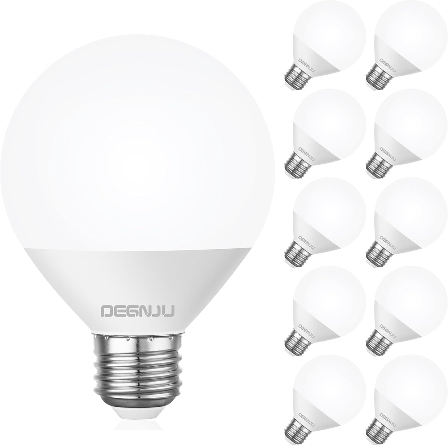 LED Vanity Light Bulbs for Makeup Mirror - 10 Pack G25 Globe