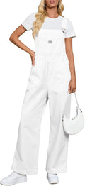 Denim Bib Overalls Wide Leg Jumpsuit - Casual Comfortable Fit