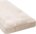 Velvet Stretch Chaise Cover for L Shaped Sofa - Soft Ivory